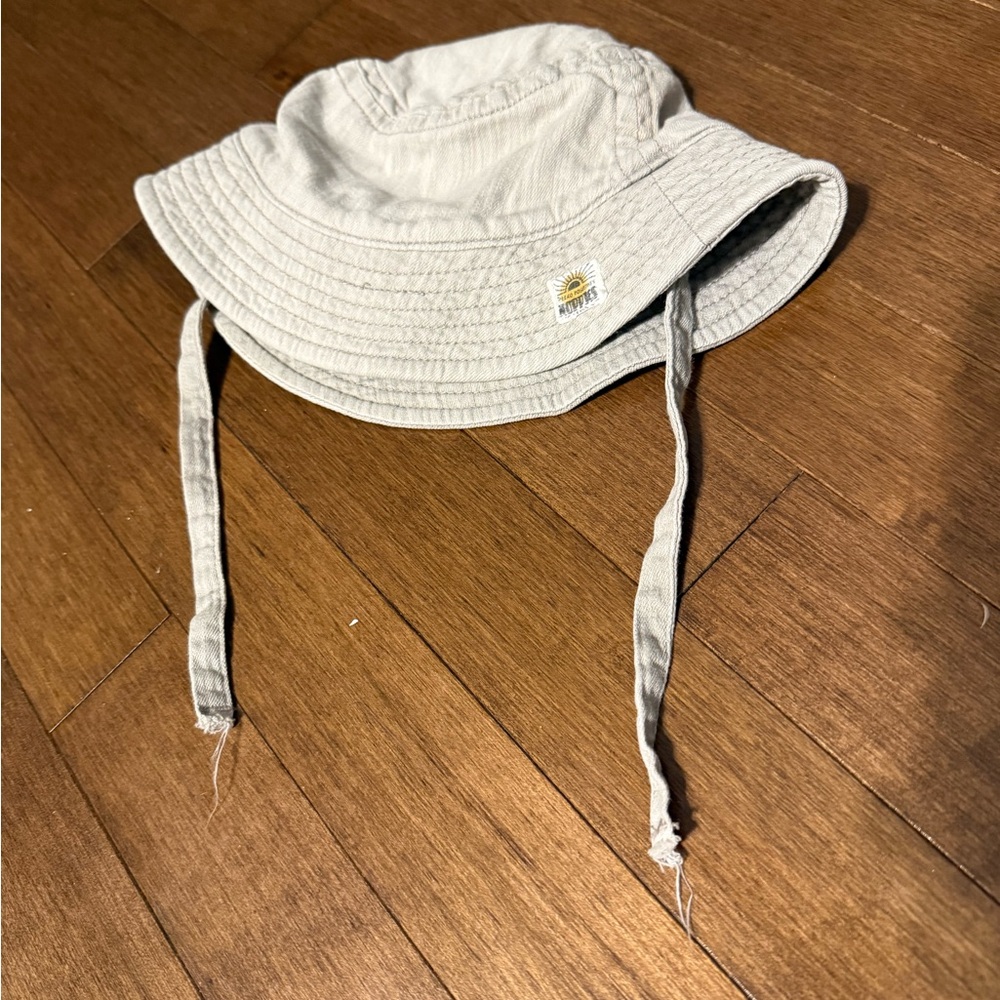 Light Gray Bucket Hat with Chin Straps